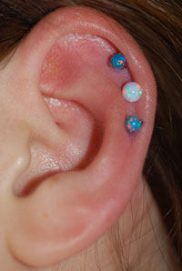 Triple cartiladge piercing